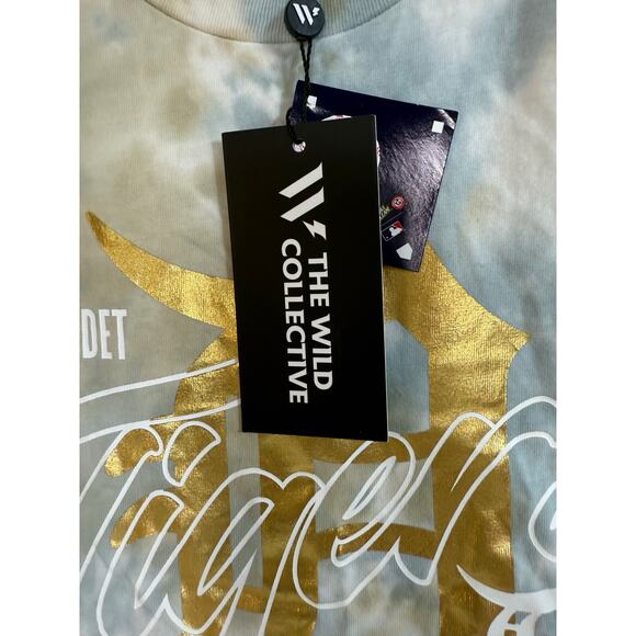 NWT Wild Collective x MLB Gold Detroit Tigers Washed Tie-Dye Muscle Tank Top Med - Picture 9 of 14